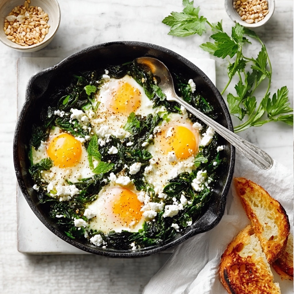 Sauteed Greens with Fried Eggs Recipe - Recipe Image