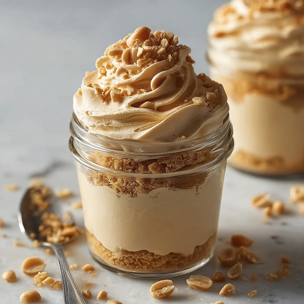 Peanut Butter Mousse with Crunchy Peanuts Recipe - Recipe Image