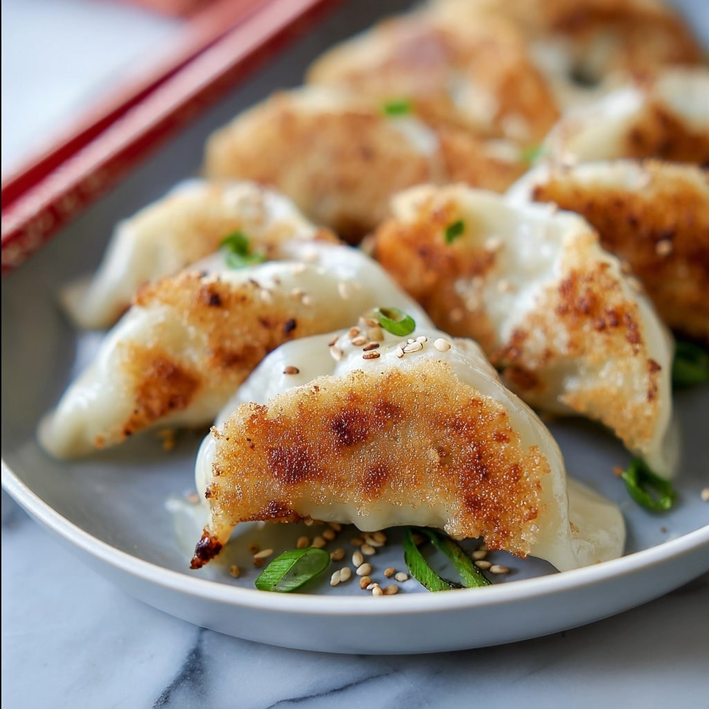 Pan-Fried Pork and Shrimp Dumplings with Homemade Wrappers Recipe - Recipe Image