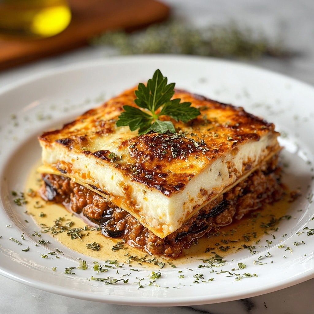 Classic Greek Eggplant Moussaka Recipe - Recipe Image