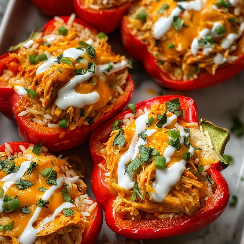 Spicy Buffalo Chicken Stuffed Peppers Recipe - Recipe Image