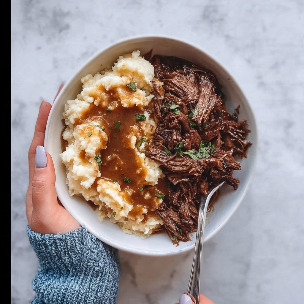 Instant Pot Pot Roast with Mashed Potatoes and Gravy Recipe - Recipe Image