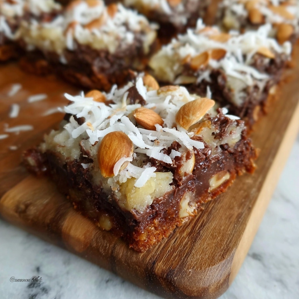 Almond Joy Magic Cookie Bars Recipe - Recipe Image