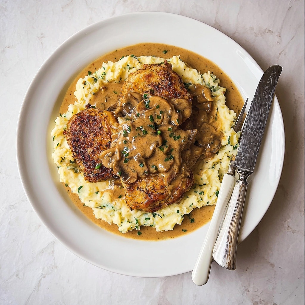 Vinegar-Braised Chicken with Herby Polenta Recipe - Recipe Image