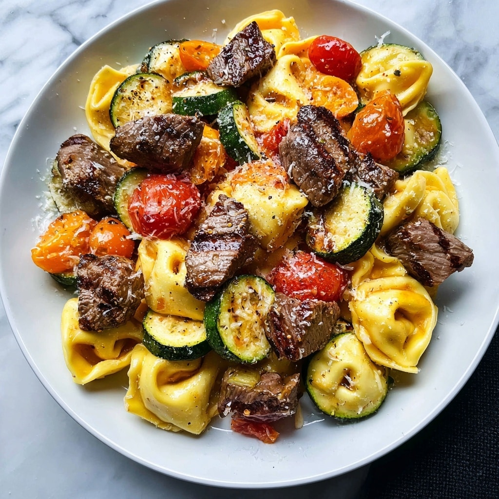 Garlic Parmesan Steak Tortellini Recipe - Recipe Image