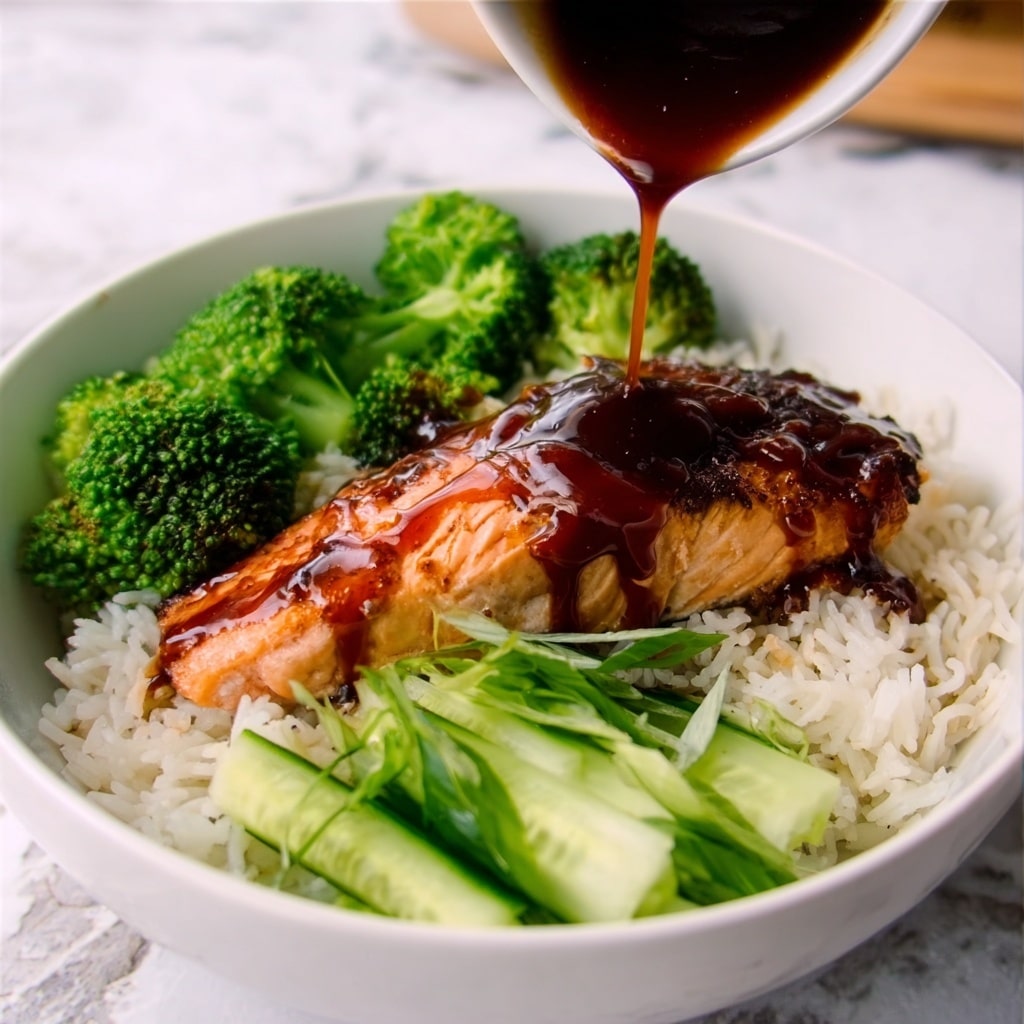 Air Fryer Teriyaki Salmon and Broccoli Bowls Recipe - Recipe Image