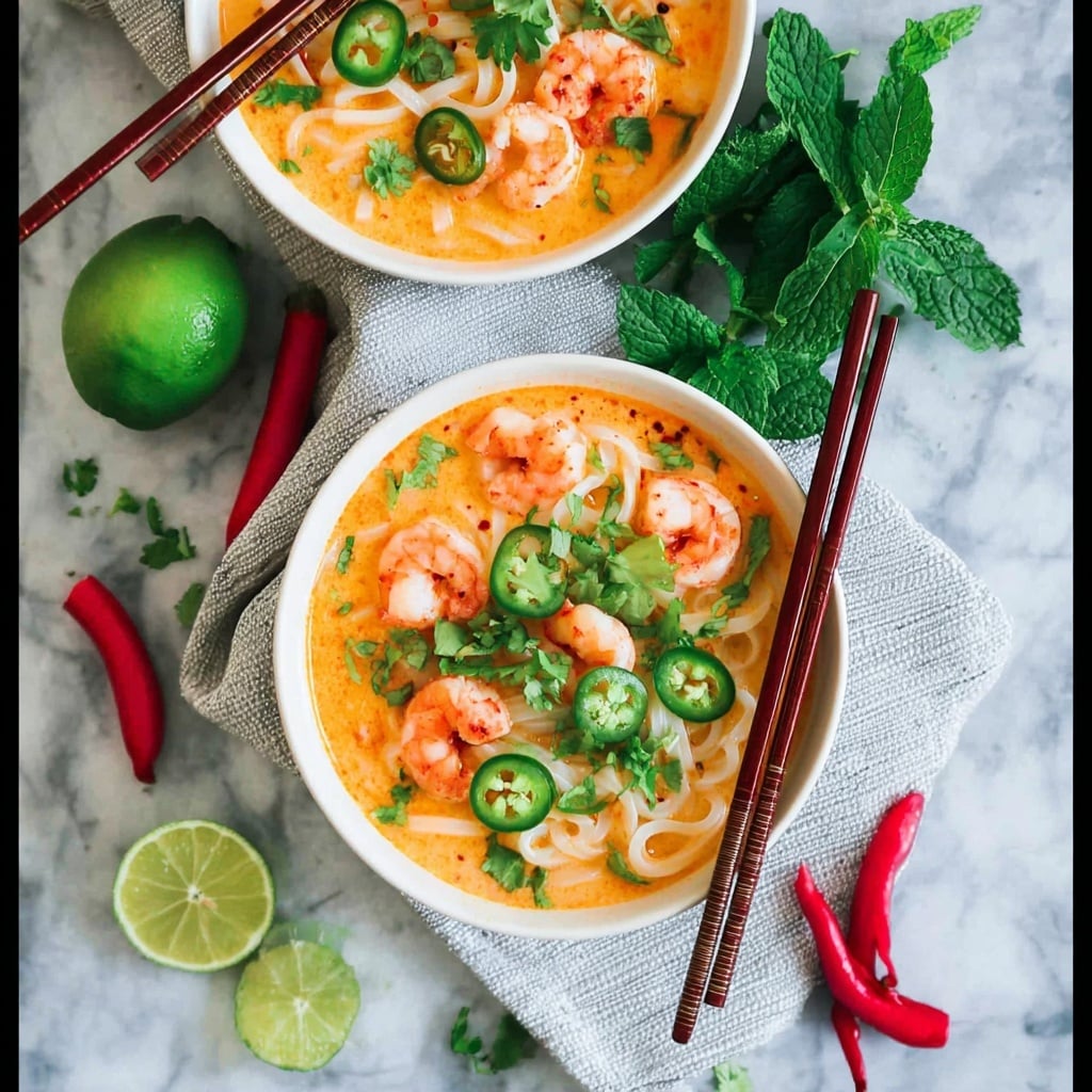 Thai Coconut Curry Shrimp Noodle Soup Recipe - Recipe Image