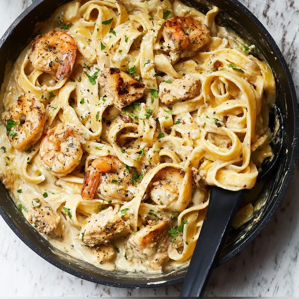 Cajun Chicken and Shrimp Alfredo Recipe - Recipe Image