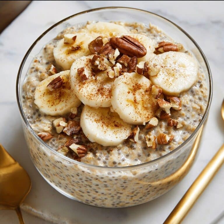 Healthy Banana Bread Overnight Oats Recipe
