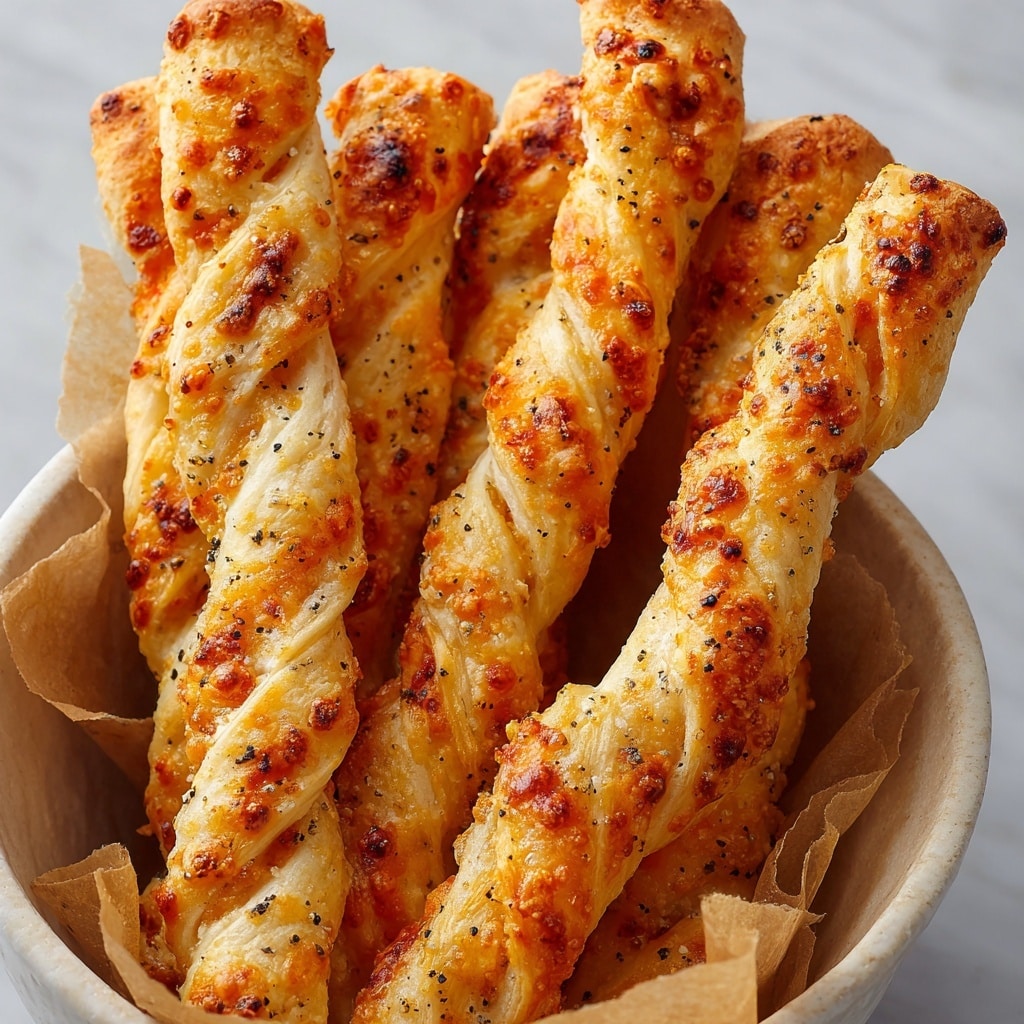 Puff Pastry Cheese Straws with White Cheddar and Black Pepper Recipe