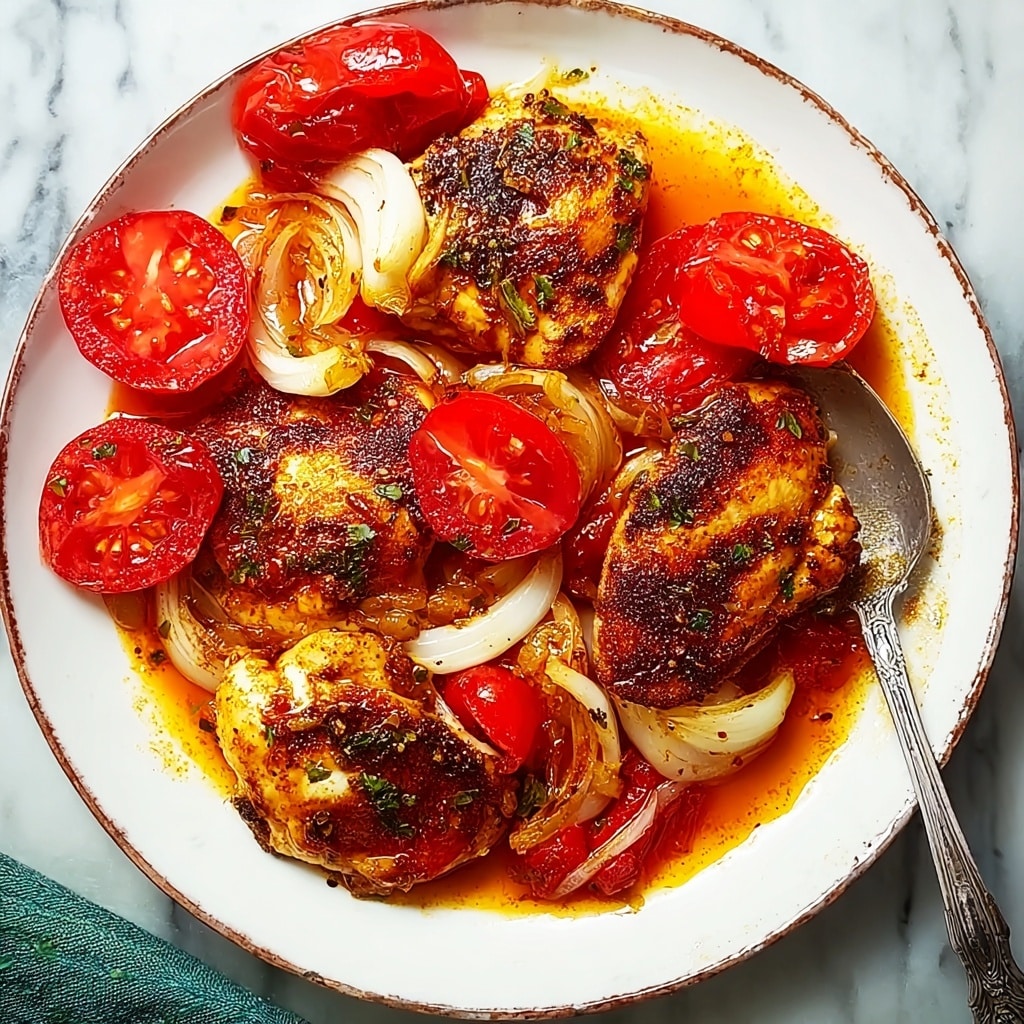 Spicy Vinegar Chicken over Tomatoes Recipe