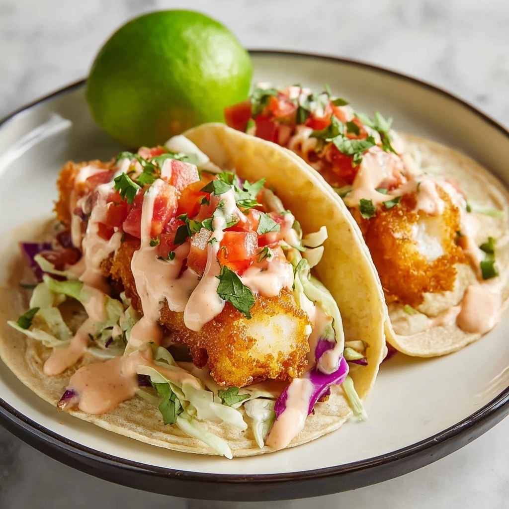 Cod Fish Tacos with Cabbage and Lime Sauce Recipe - Recipe Image
