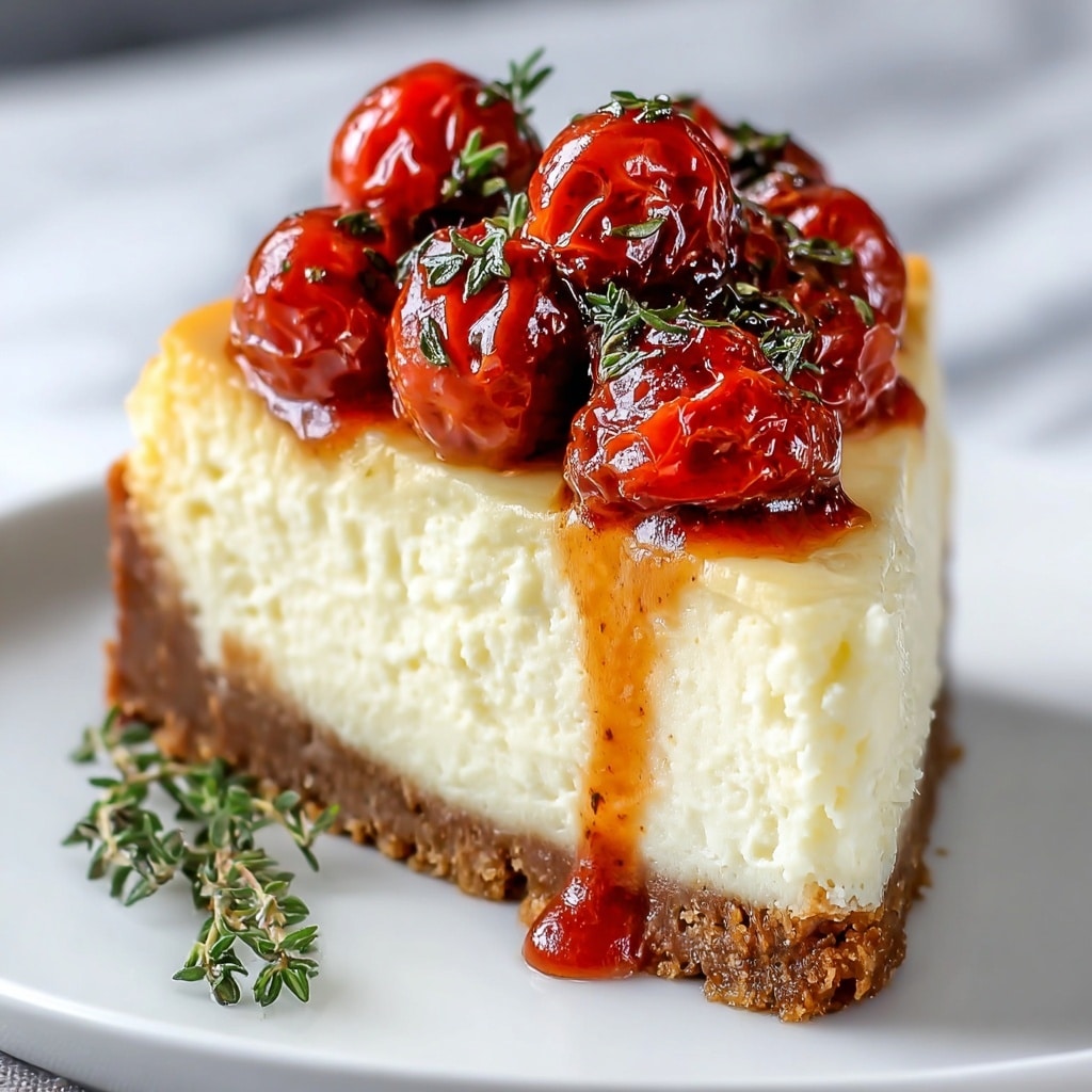 Savory Cheesecake with Roasted Tomato Jam & Parmesan Crust Recipe - Recipe Image