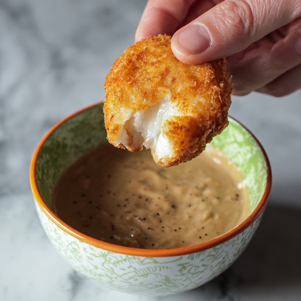 Smoked Gouda Fritters with Balsamic Honey Mustard Dipping Sauce Recipe