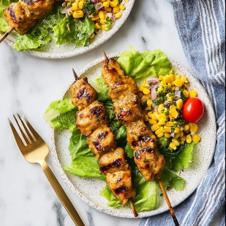Air Fryer Old Bay Chicken Skewers with Lemon Herb Glaze Recipe