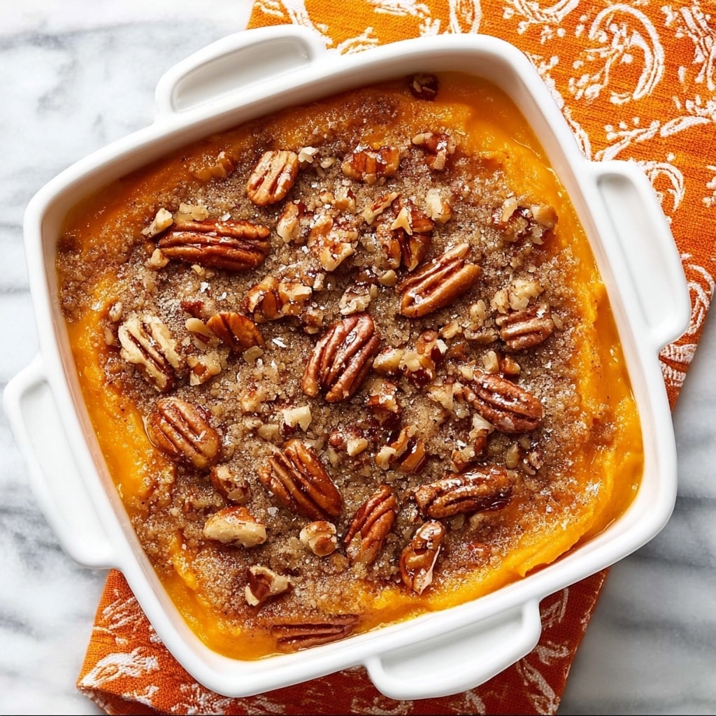 Butternut Squash Casserole with Pecan Topping and Marshmallows Recipe