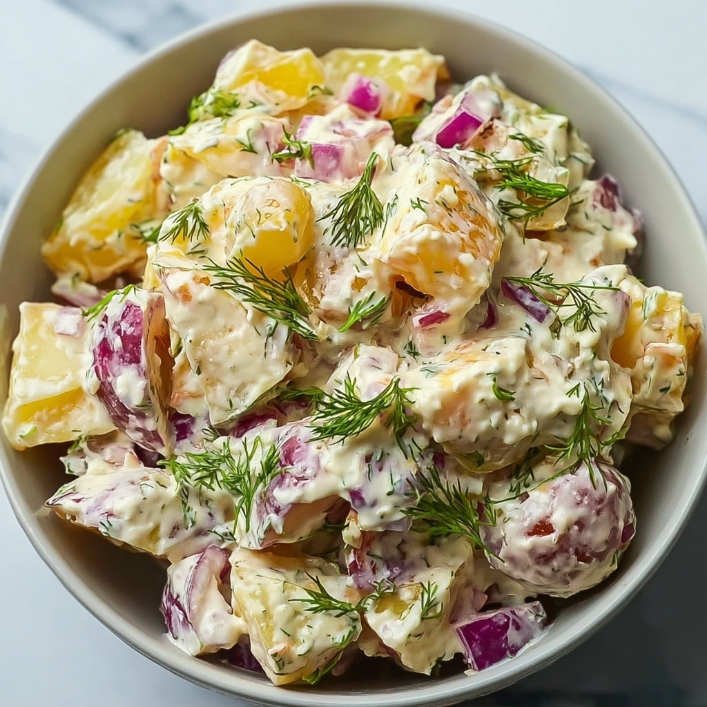 Smashed Potato Salad with Pickles, Dill, and Capers Recipe - Recipe Image