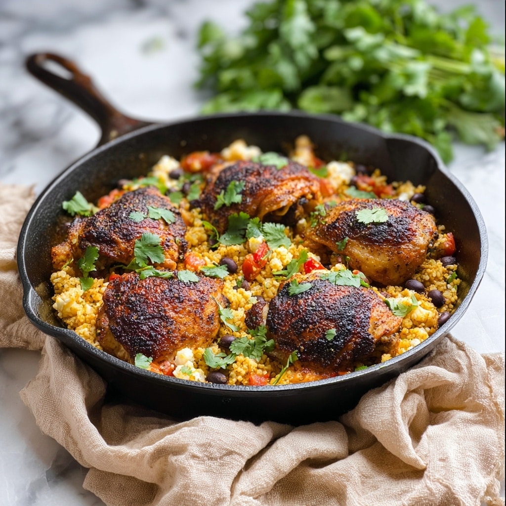 Salsa Chicken and Cauliflower Rice Skillet Recipe - Recipe Image