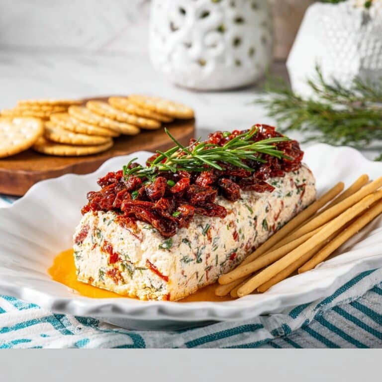 Festive Holiday Antipasto Cream Cheese Log Recipe