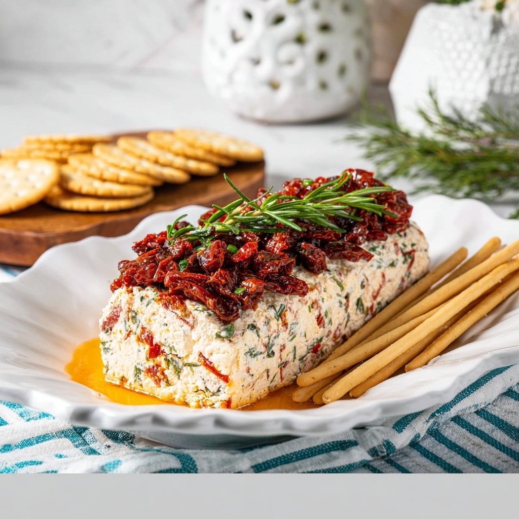 Festive Holiday Antipasto Cream Cheese Log Recipe