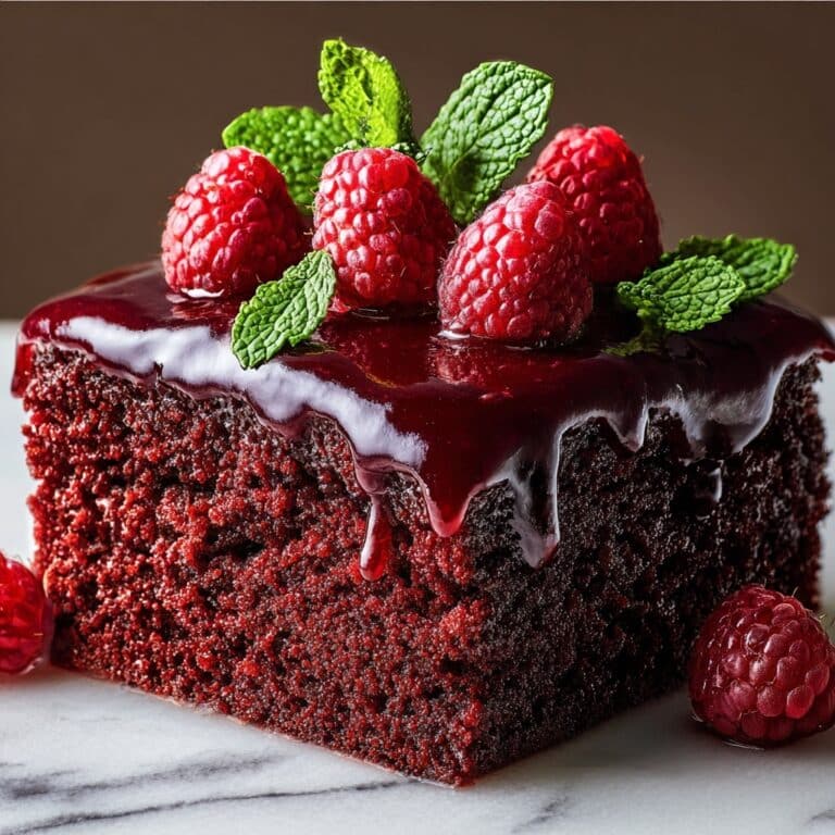 Luscious Red Velvet Raspberry Poke Cake Recipe