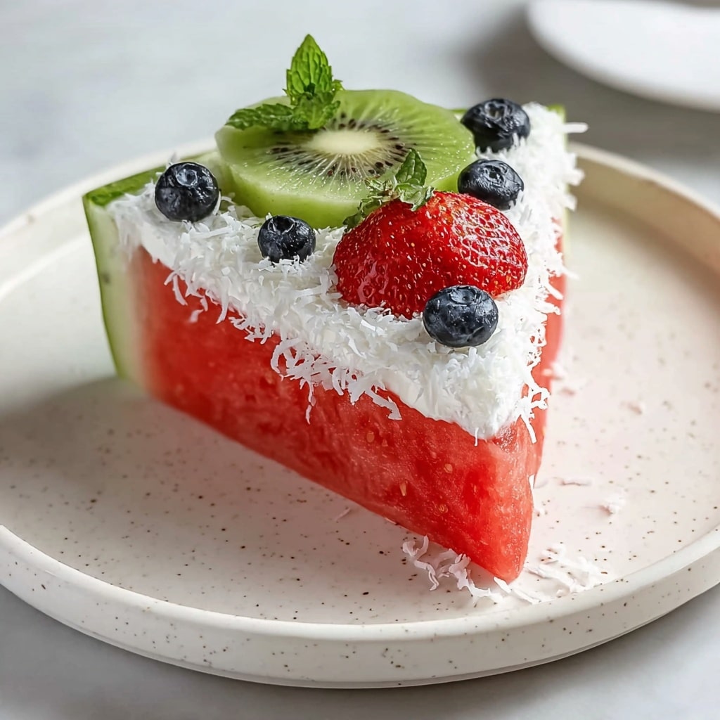Watermelon Fruit Pizza with Ricotta, Berries, and Fresh Mint Recipe - Recipe Image