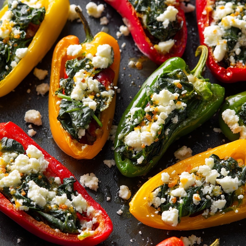 Spinach and Feta Stuffed Mini Peppers Recipe - Recipe Image