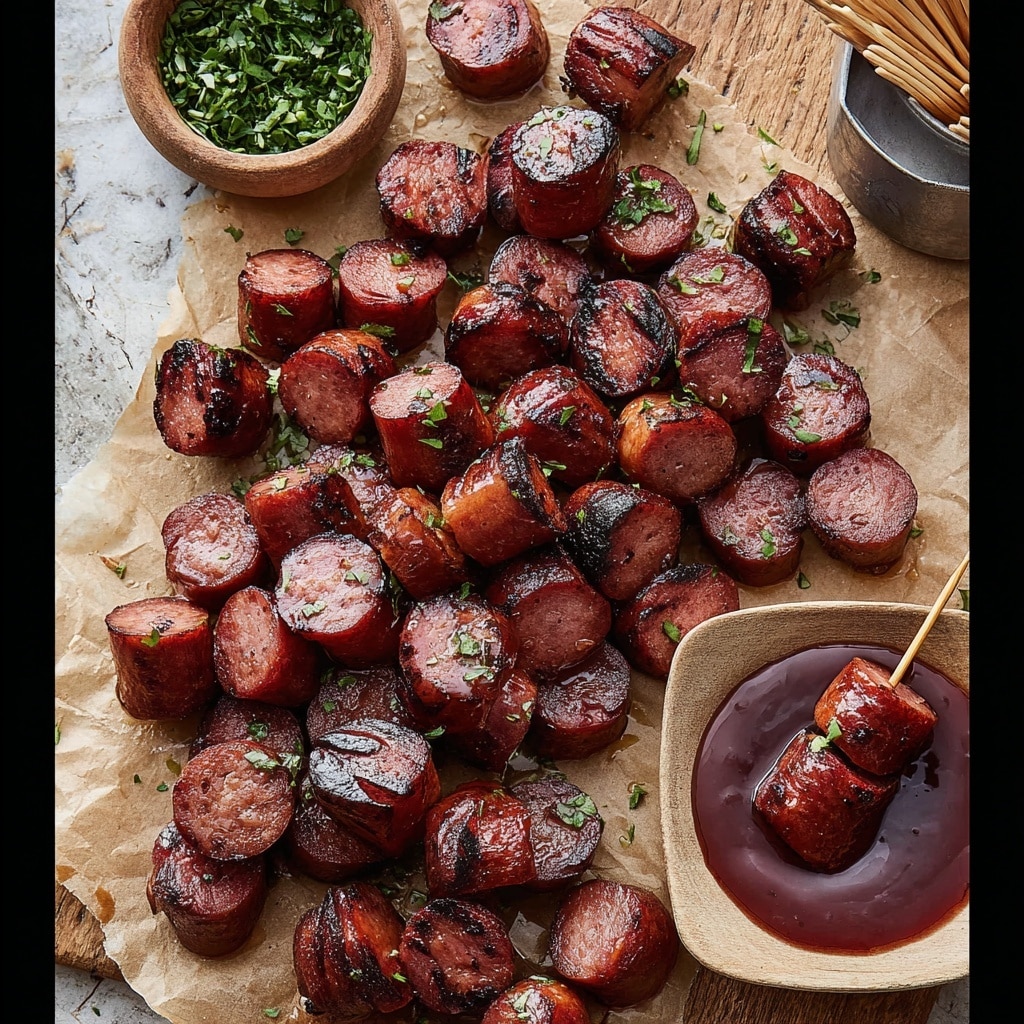 Maple BBQ Hasselback Kielbasa Bites Recipe - Recipe Image