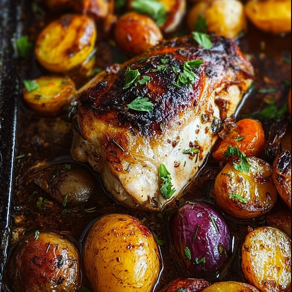 One Pan Balsamic Chicken and Veggies Recipe - Recipe Image