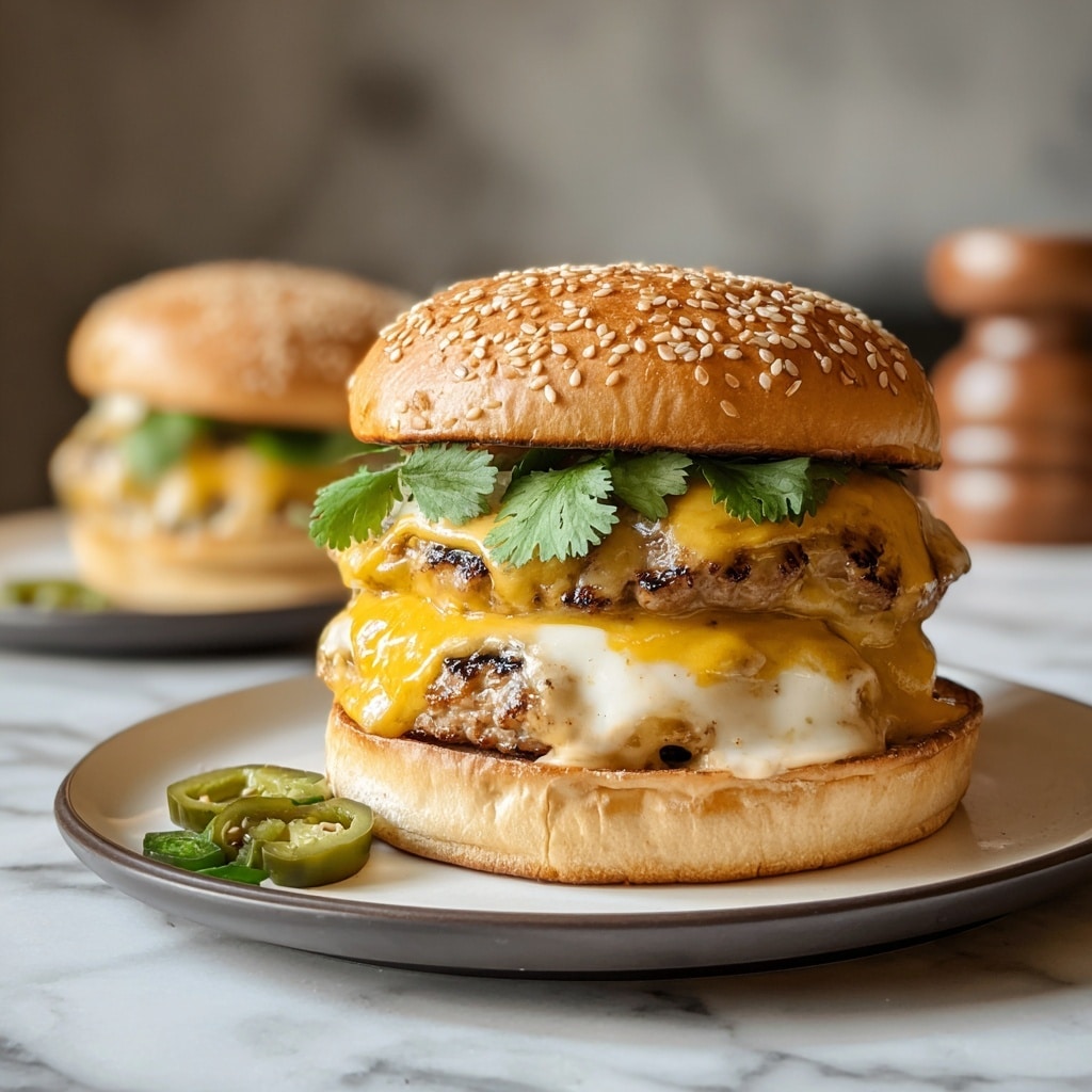 Chipotle Cheddar Chicken Burgers Recipe - Recipe Image