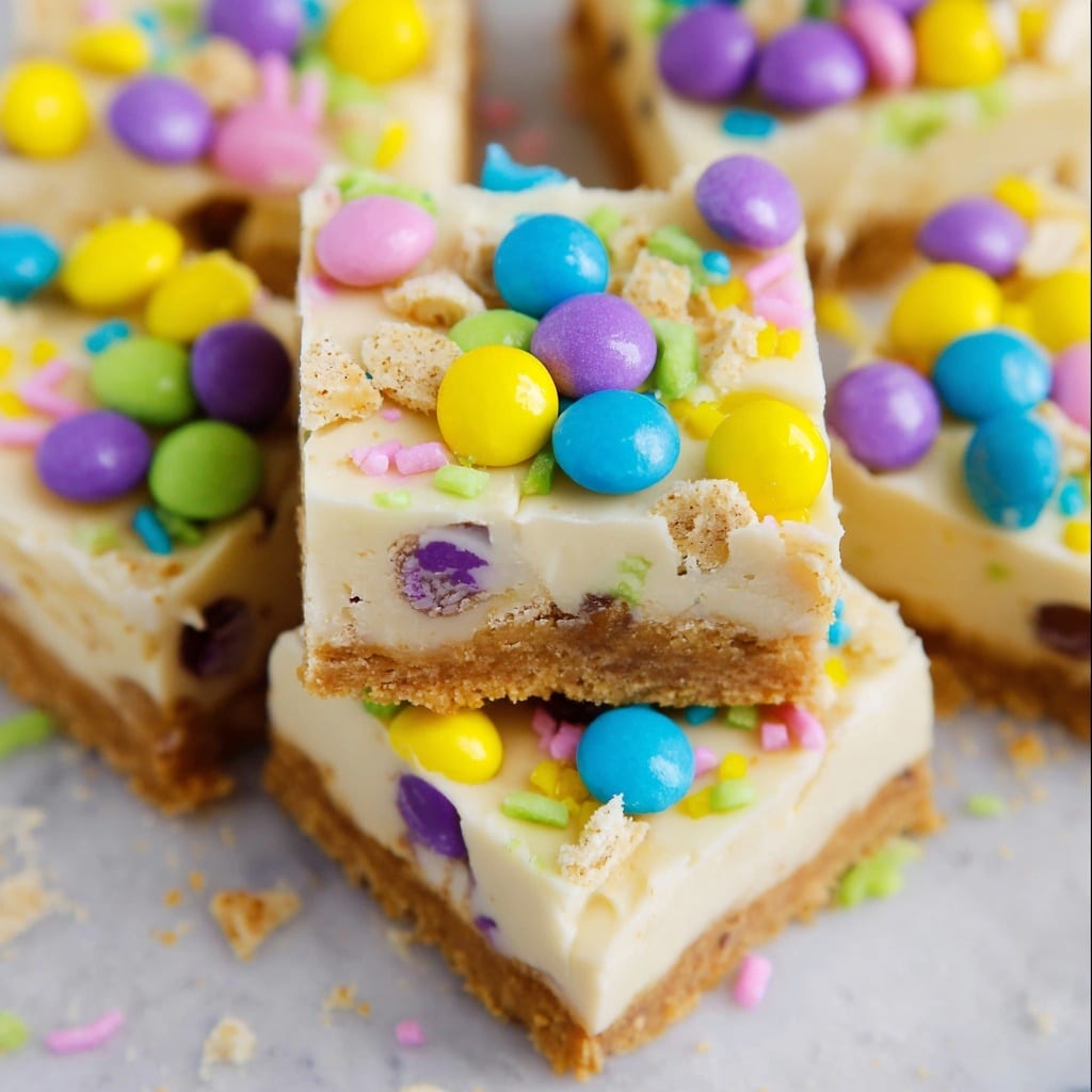 No Bake Easter Peanut Butter Bars Recipe - Recipe Image