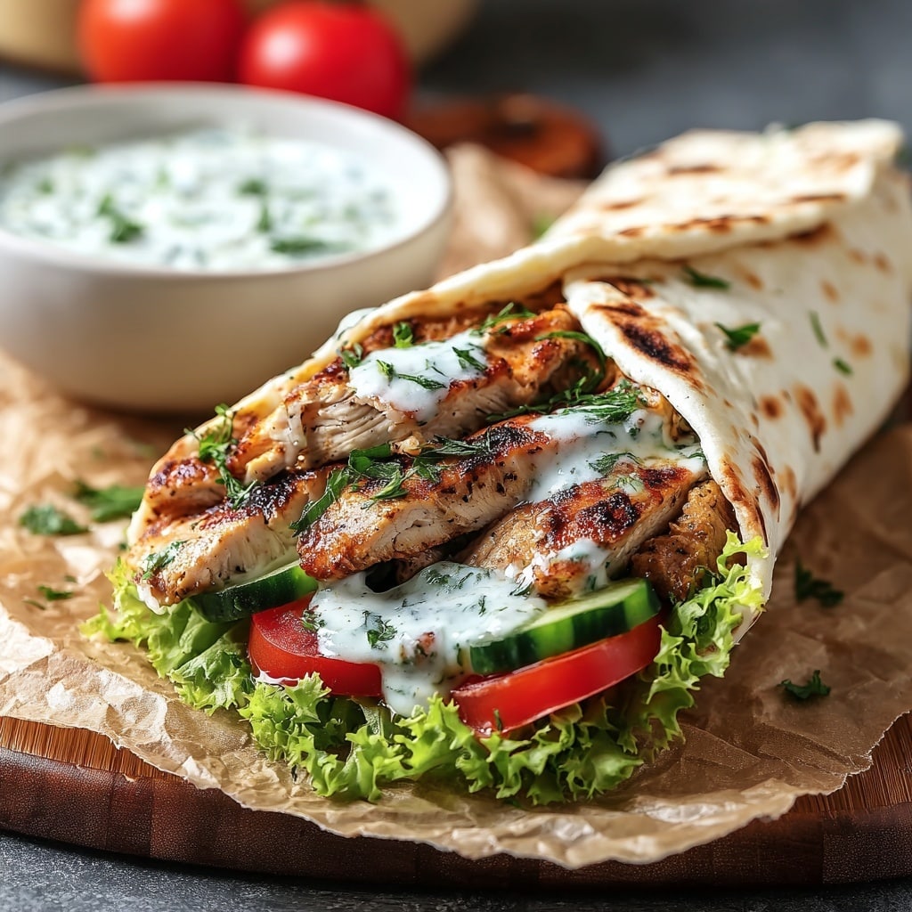 Greek Chicken Gyros with Tzatziki Sauce Recipe - Recipe Image