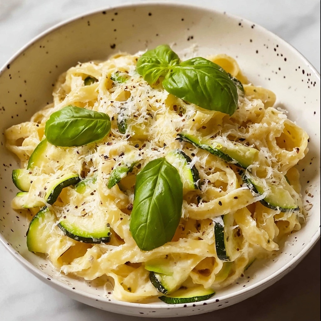 Lemon Basil Zucchini Pasta Alfredo Recipe - Recipe Image