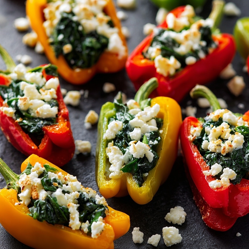 Spinach and Feta Stuffed Mini Peppers Recipe - Recipe Image
