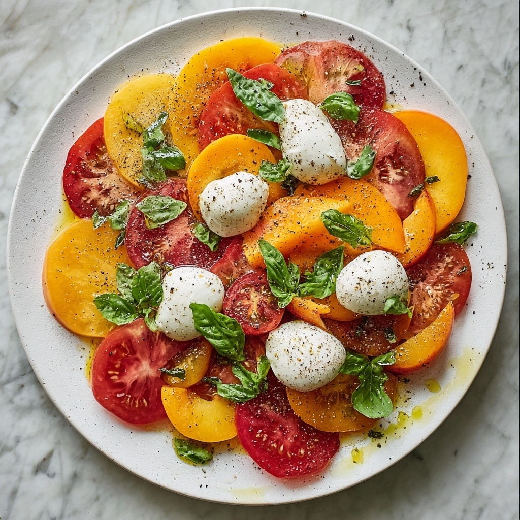 Tomato Peach Burrata Salad Recipe - Recipe Image